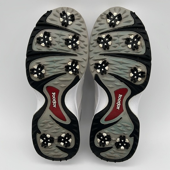 Footjoy Greenjoys 45335 Men's White Synthetic Leather Lace Up Golf Shoes Size 10 - Picture 7 of 8